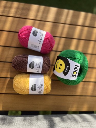 SSAL 2024 - NICE yarns + Edelweiss - SSAL2024-NICEYarns: 2x RITZY ROSE + žlutá, jarní, azurová