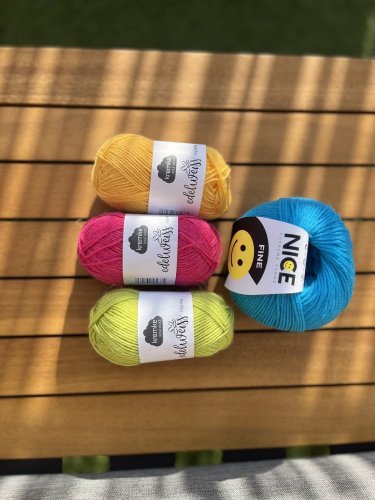 SSAL 2024 - NICE yarns + Edelweiss - SSAL2024-NICEYarns: 2x RITZY ROSE + žlutá, jarní, azurová